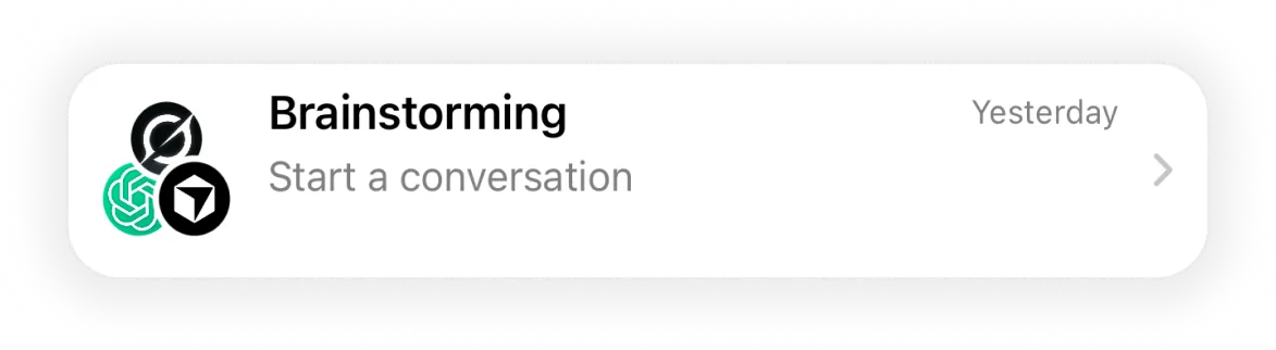 A Brainstorming group chat with three AI members